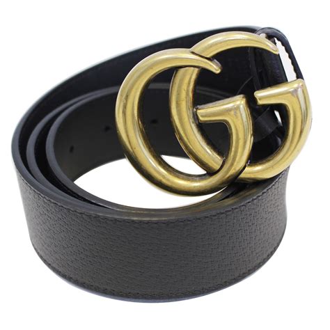 Leather belt with Double G buckle .